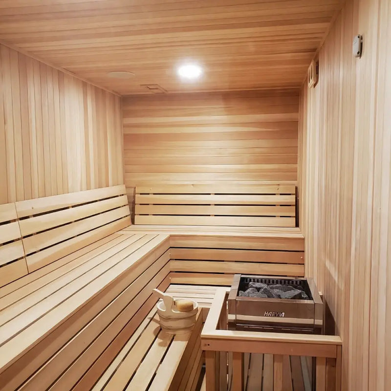 Custom Indoor Sauna Room - 7' x 9' x 8' - Finnish Sauna Builders