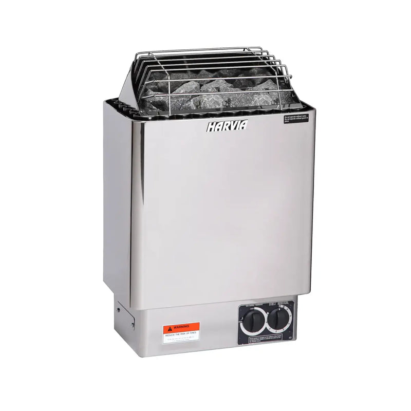 Harvia KIP80B Stainless Steel 8KW Sauna Heater with built-in control - Finnish Sauna Builders