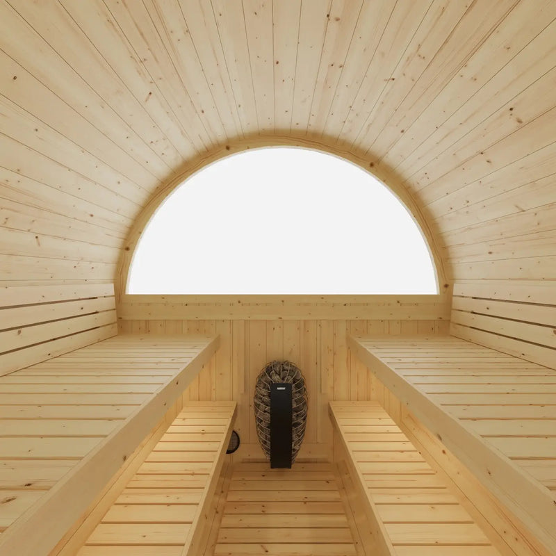 Tampere Finnish Barrel Sauna with WiFi Heater - Finnish Sauna Builders