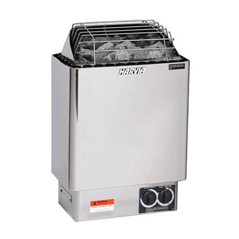 Harvia KIPB Wet Dry Electric Sauna Heater Stove With Built-In Controls & Sauna Stones (SAK47351)