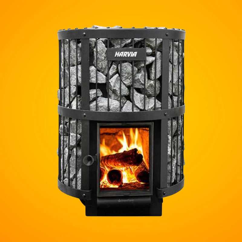 Harvia GreenFlame Legend 240 Wood Sauna Stove With Sauna Stones, 15.9KW [WK200LD] (SAK84935)
